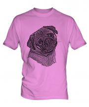 Pug Sketch Mens T-Shirt