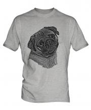 Pug Sketch Mens T-Shirt