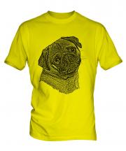 Pug Sketch Mens T-Shirt