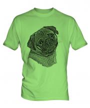 Pug Sketch Mens T-Shirt