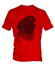 Pug Sketch Mens T-Shirt