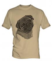 Pug Sketch Mens T-Shirt