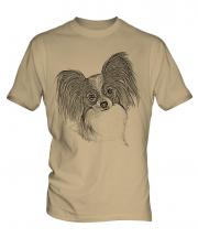 Papillon Sketch Mens T-Shirt