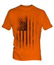 Stars And Stripes Faded Print Mens T-Shirt