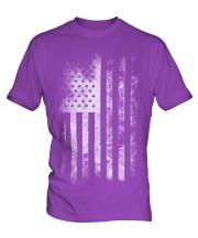 Stars And Stripes Faded Print Mens T-Shirt