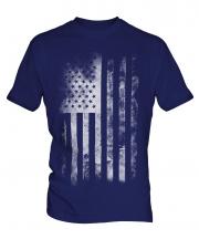 Stars And Stripes Faded Print Mens T-Shirt