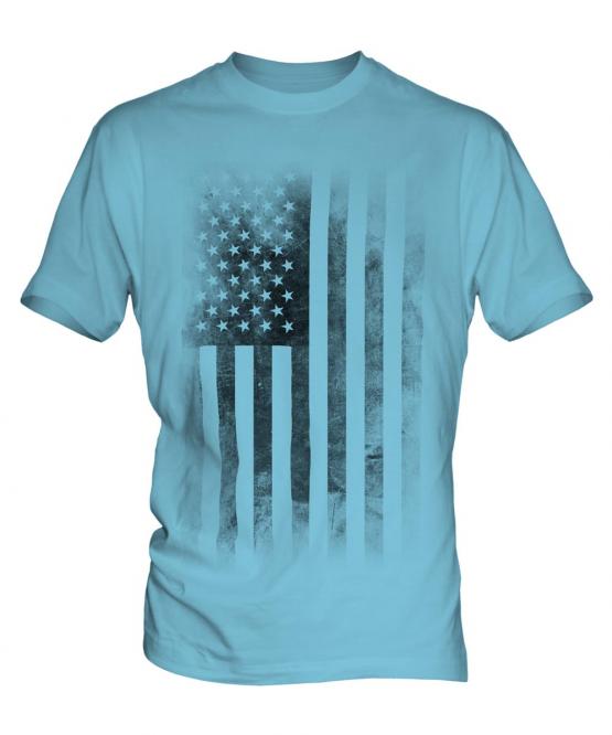 Stars And Stripes Faded Print Mens T-Shirt