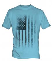 Stars And Stripes Faded Print Mens T-Shirt