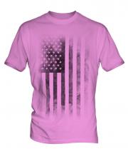 Stars And Stripes Faded Print Mens T-Shirt