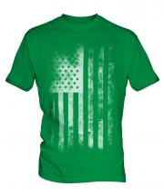 Stars And Stripes Faded Print Mens T-Shirt