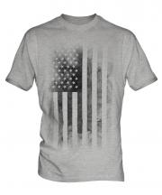 Stars And Stripes Faded Print Mens T-Shirt