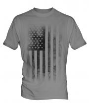 Stars And Stripes Faded Print Mens T-Shirt