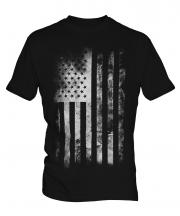 Stars And Stripes Faded Print Mens T-Shirt