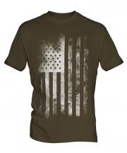Stars And Stripes Faded Print Mens T-Shirt