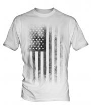 Stars And Stripes Faded Print Mens T-Shirt