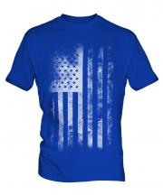 Stars And Stripes Faded Print Mens T-Shirt
