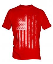 Stars And Stripes Faded Print Mens T-Shirt