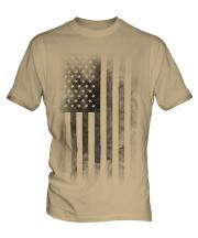 Stars And Stripes Faded Print Mens T-Shirt