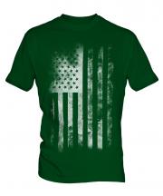 Stars And Stripes Faded Print Mens T-Shirt