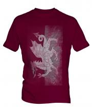 Welsh Flag Faded Print Mens T-Shirt