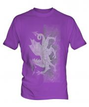 Welsh Flag Faded Print Mens T-Shirt