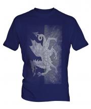 Welsh Flag Faded Print Mens T-Shirt