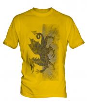 Welsh Flag Faded Print Mens T-Shirt