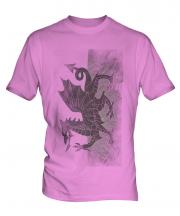 Welsh Flag Faded Print Mens T-Shirt