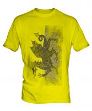 Welsh Flag Faded Print Mens T-Shirt