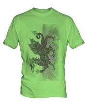 Welsh Flag Faded Print Mens T-Shirt