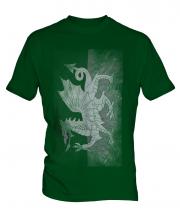 Welsh Flag Faded Print Mens T-Shirt