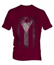 Cuban Flag Faded Print Mens T-Shirt