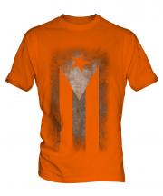 Cuban Flag Faded Print Mens T-Shirt