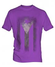 Cuban Flag Faded Print Mens T-Shirt