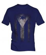 Cuban Flag Faded Print Mens T-Shirt