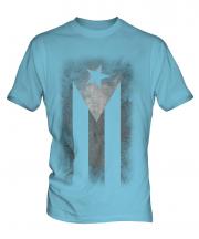 Cuban Flag Faded Print Mens T-Shirt