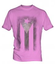 Cuban Flag Faded Print Mens T-Shirt
