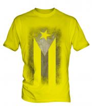 Cuban Flag Faded Print Mens T-Shirt