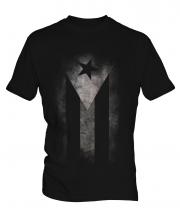 Cuban Flag Faded Print Mens T-Shirt