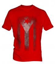 Cuban Flag Faded Print Mens T-Shirt