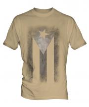 Cuban Flag Faded Print Mens T-Shirt