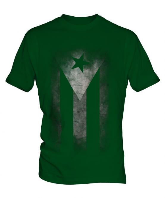 Cuban Flag Faded Print Mens T-Shirt
