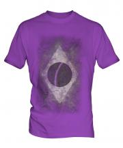 Brazil Flag Faded Print Mens T-Shirt