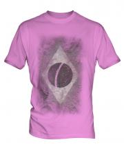 Brazil Flag Faded Print Mens T-Shirt