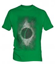 Brazil Flag Faded Print Mens T-Shirt