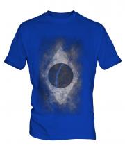 Brazil Flag Faded Print Mens T-Shirt