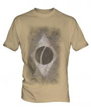 Brazil Flag Faded Print Mens T-Shirt