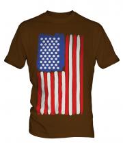 Stars And Stripes Painted Flag Mens T-Shirt