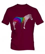 Rainbow Painted Zebra Mens T-Shirt