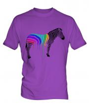 Rainbow Painted Zebra Mens T-Shirt